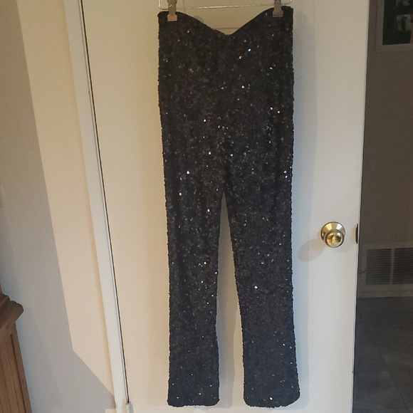 Forever 21 Black Sequin Boot Cut Pants - Picture 5 of 7